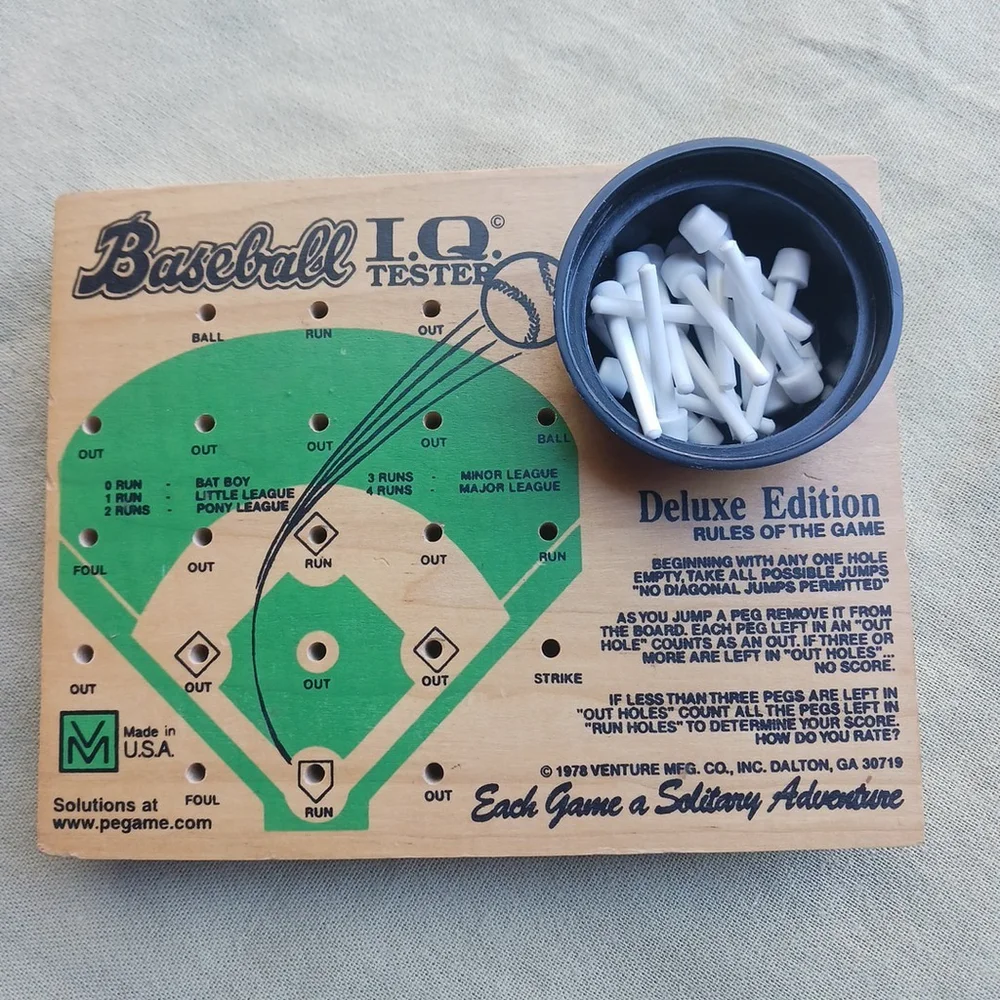 Vintage Baseball IQ Tester Wood Game 1978 USA